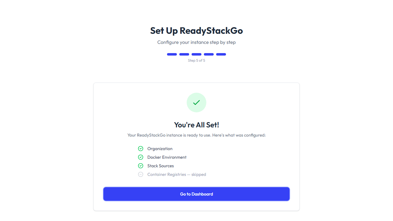 Onboarding Abschlussseite